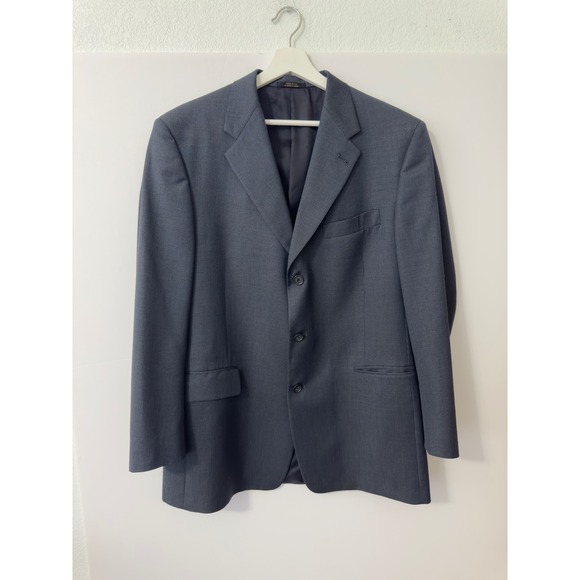 Hart Schaffner Marx Mens Blue Houndstooth 3 Button Blazer Sport Coat USA Prep